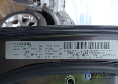 2016 Ram 1500 Laramie z USA, uszkodzony, nr VIN 1C6RR7VT6GS273085